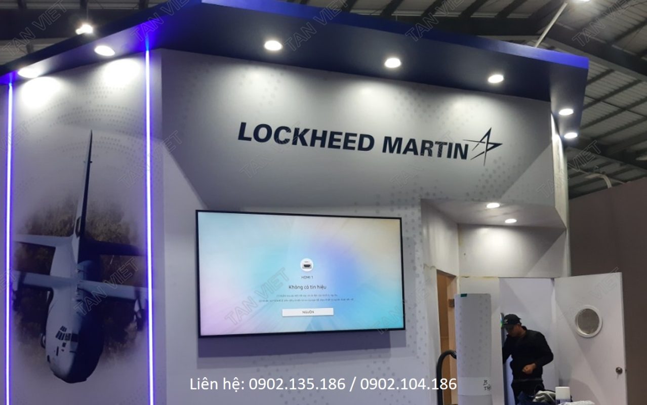 Cho thuê tivi 75 inch tại gian hàng Lockheed Martin