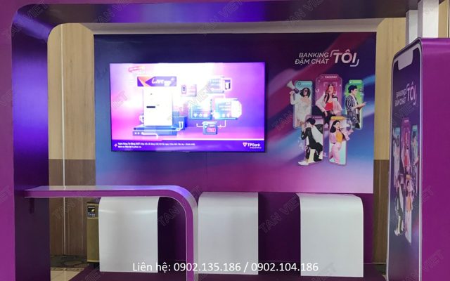 Cho thuê tivi lcd 85 inch tại gian hàng của VP bank