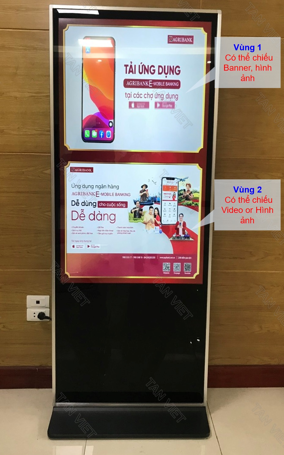 Cho thuê standee điện tử tại ngân hàng agribank