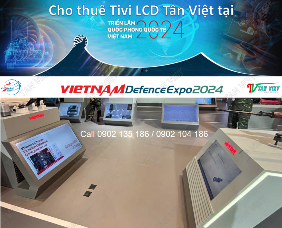 Dịch vụ cho thuê Tivi LCD Tân Việt tại Vietnam Defence Expo 2024