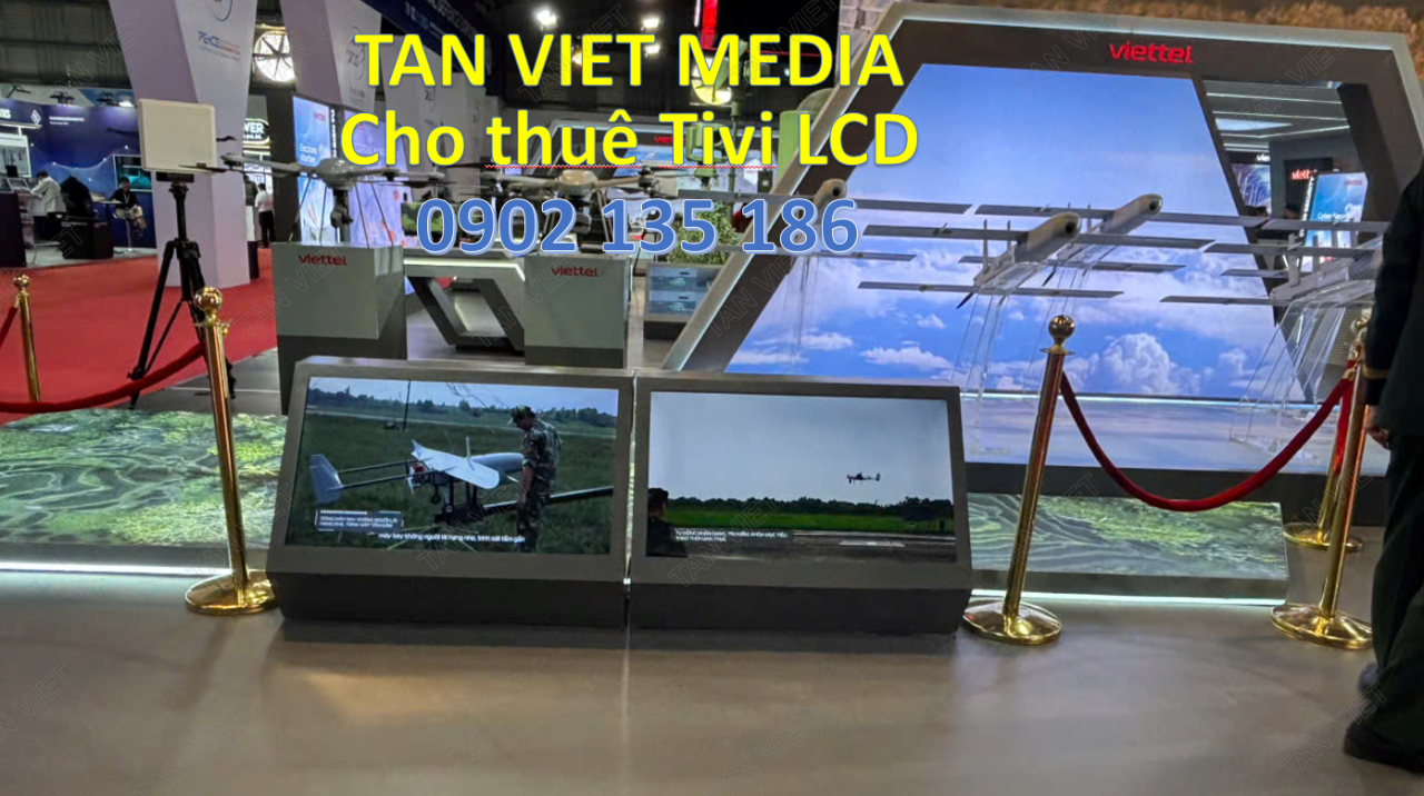 Cho thuê Tivi LCD tại gian hàng Viettel - thuộc Vietnam Defence Expo 2024