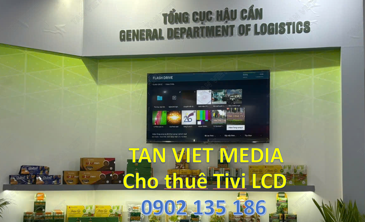 Cho thuê Tivi LCD tại gian hàng Tổng cục hậu cần - thuộc triển lãm quốc phòng quốc tế Việt Nam 2024