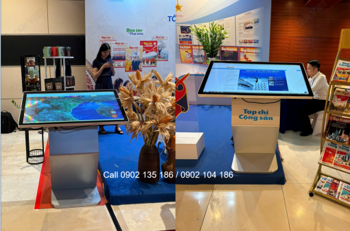 Dịch vụ cho thuê màn hình cảm ứng chân quỳ 43", 49", 55" chất lượng, giá rẻ